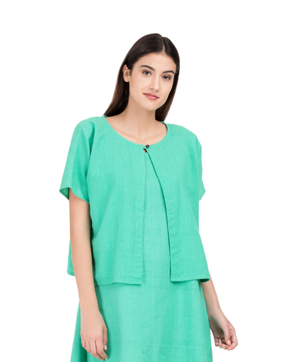 Green Khadi Shrug