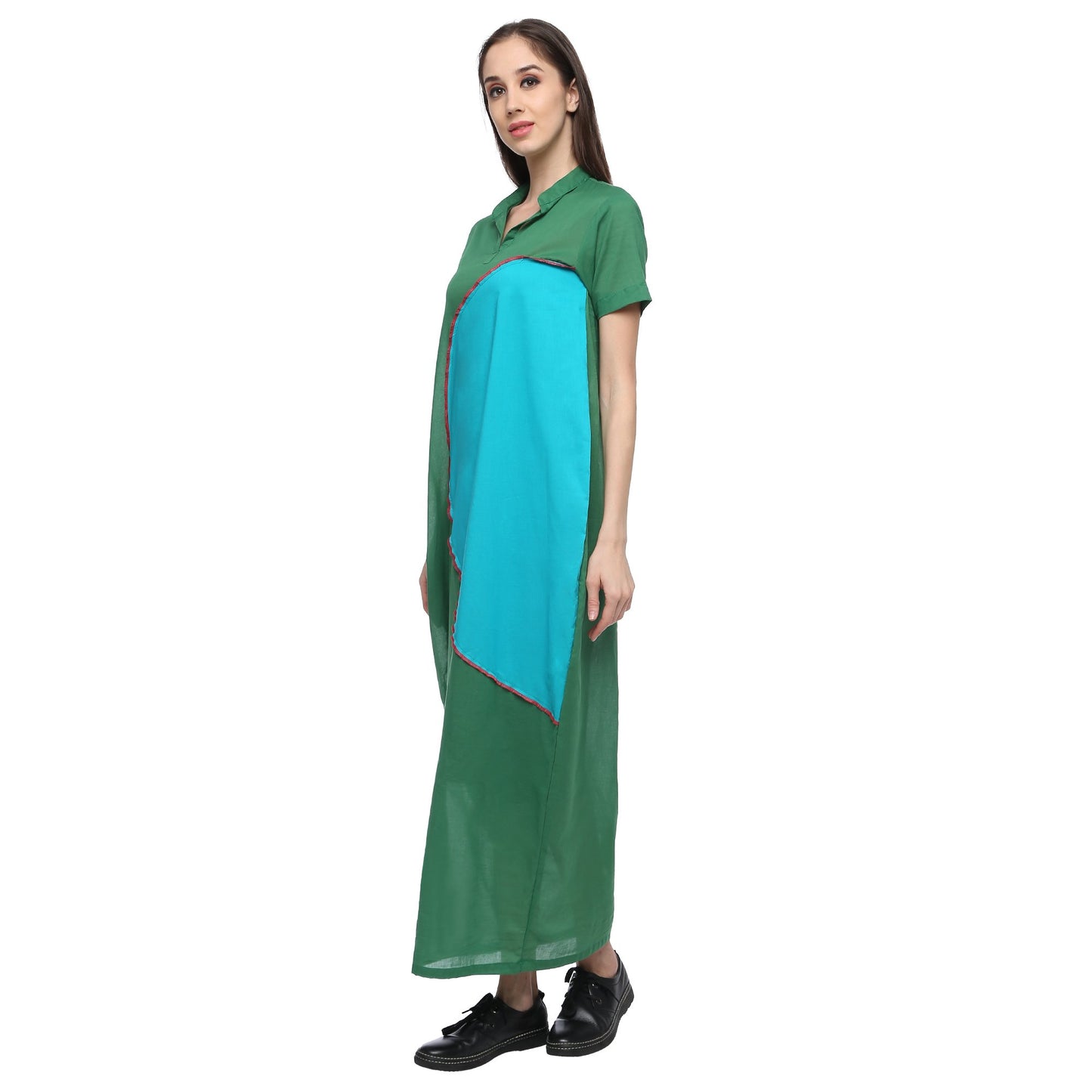 Green Kites Closed Cocoon Maxi Dress