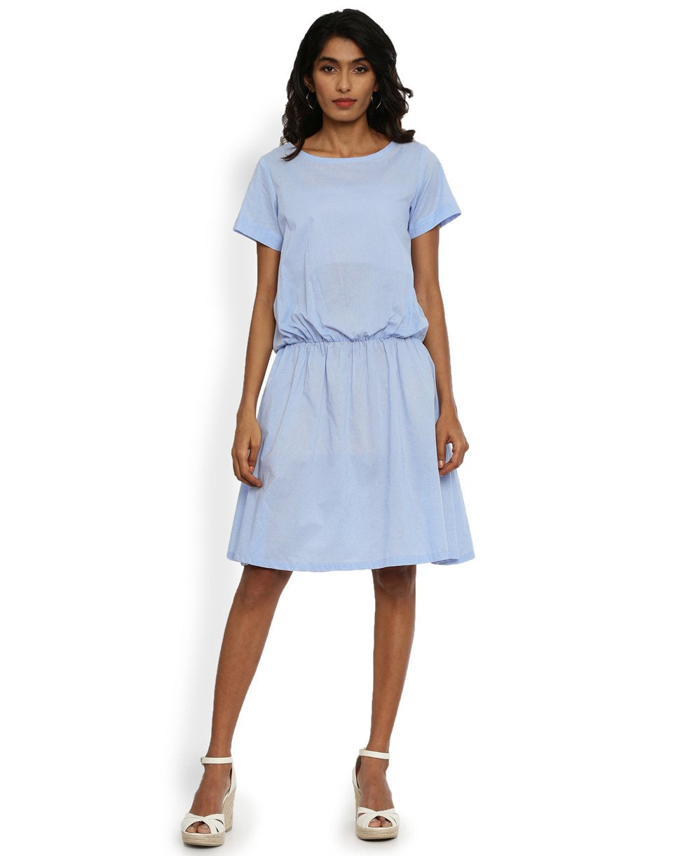 Sky Blue Drop Waist Dress