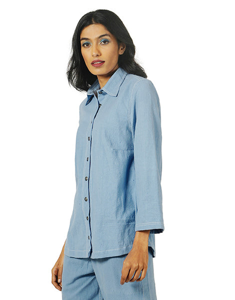 Light Blue Khadi Jeans  Shirt