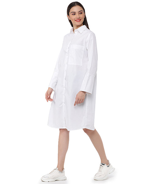 White Long Shirt dress