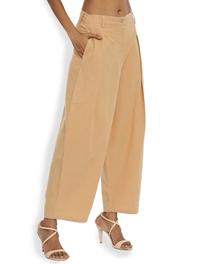 Beige Pleated Pant