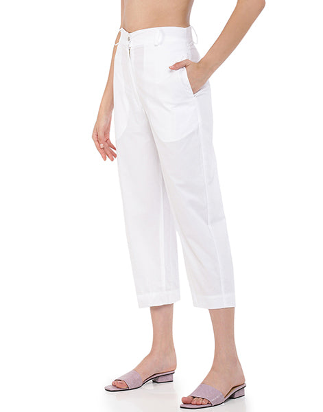 White Cropped Narrow pant