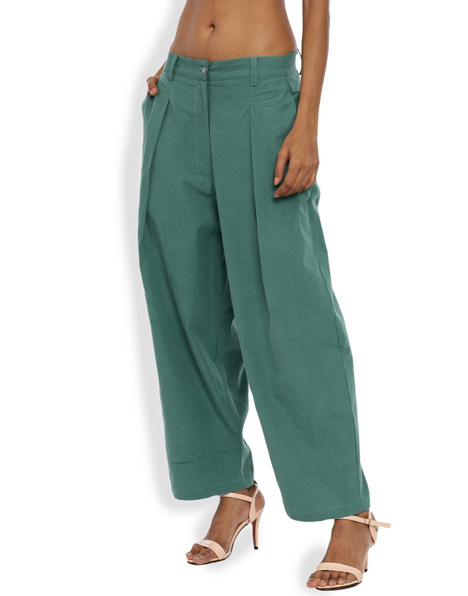 Slate Blue Pleated Pant