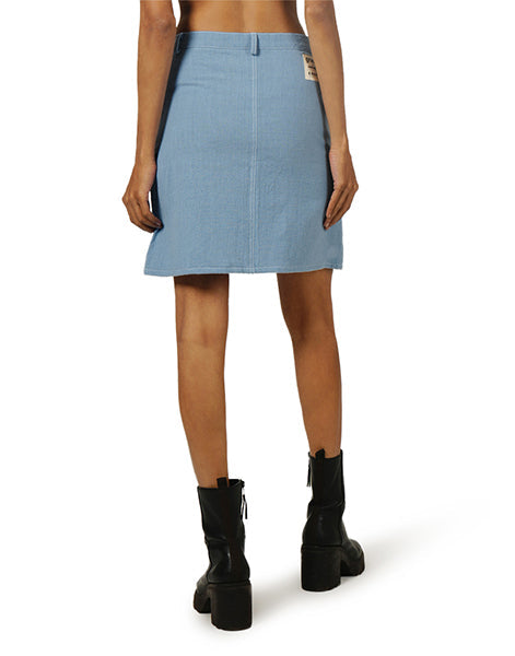 Light Blue Khadi Jeans Mini Skirt