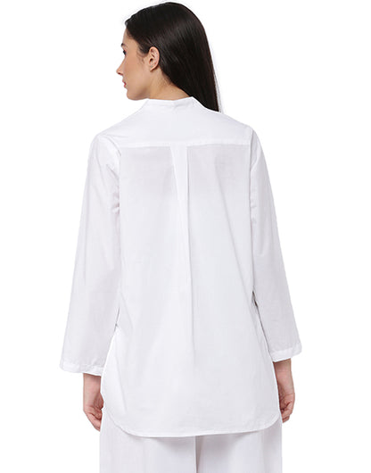 White Mandarin kurta Shirt