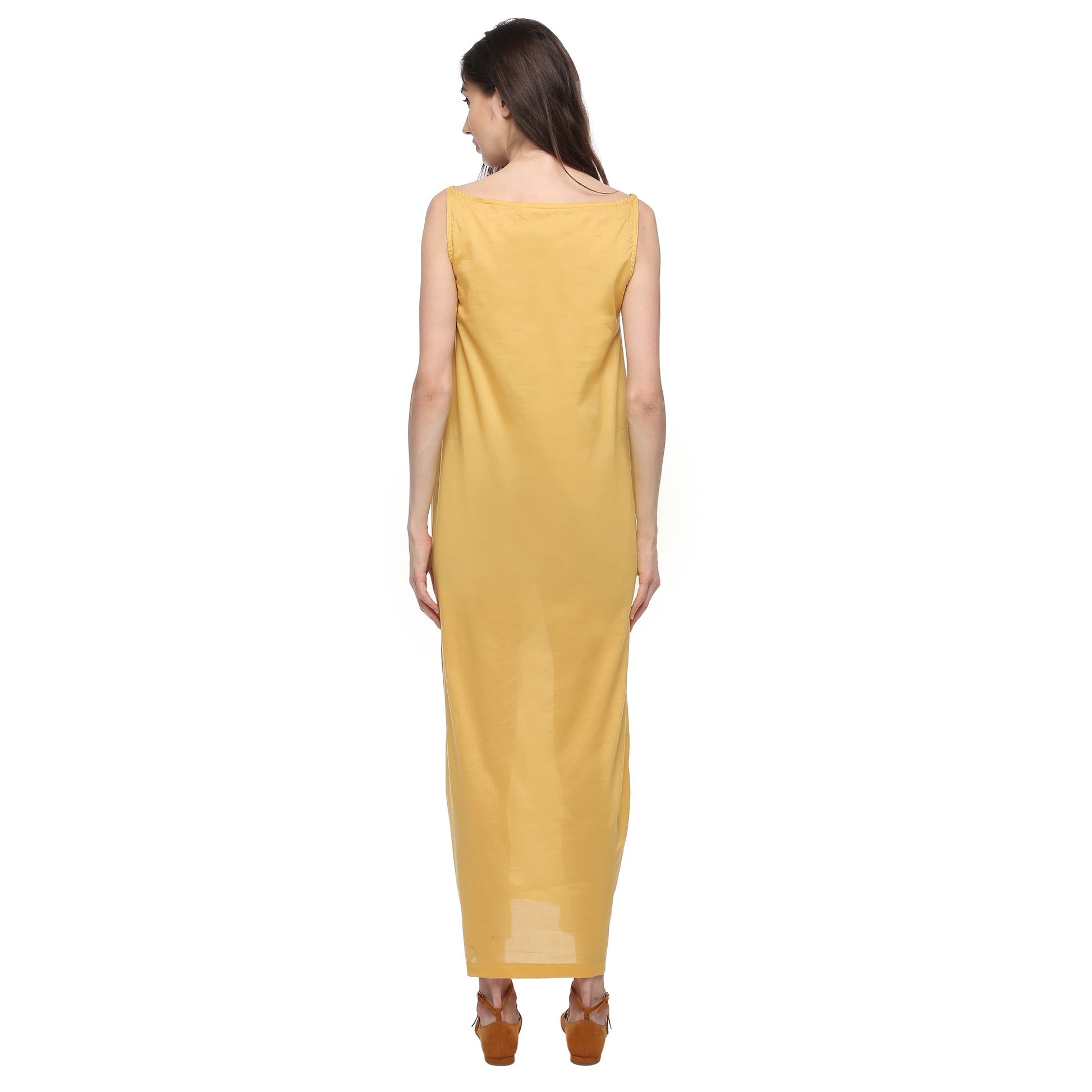 Yellow Kites Open Cocoon Maxi Dress