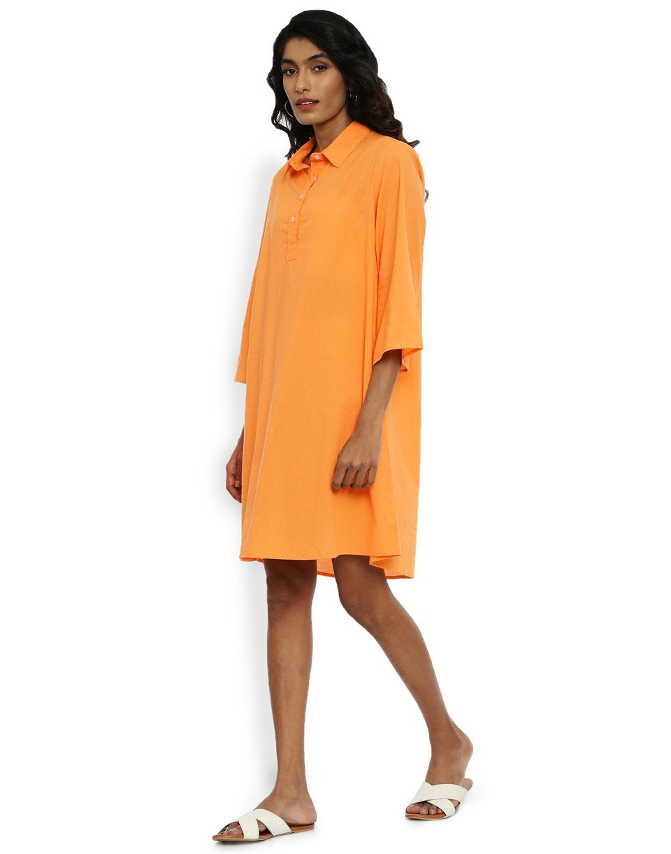 Tangerine Shirt Dress