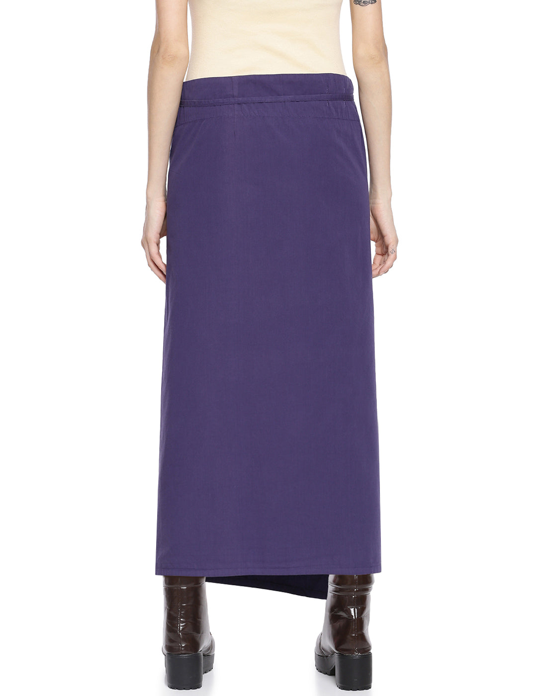 Grape Asymmetric Wrap Skirt