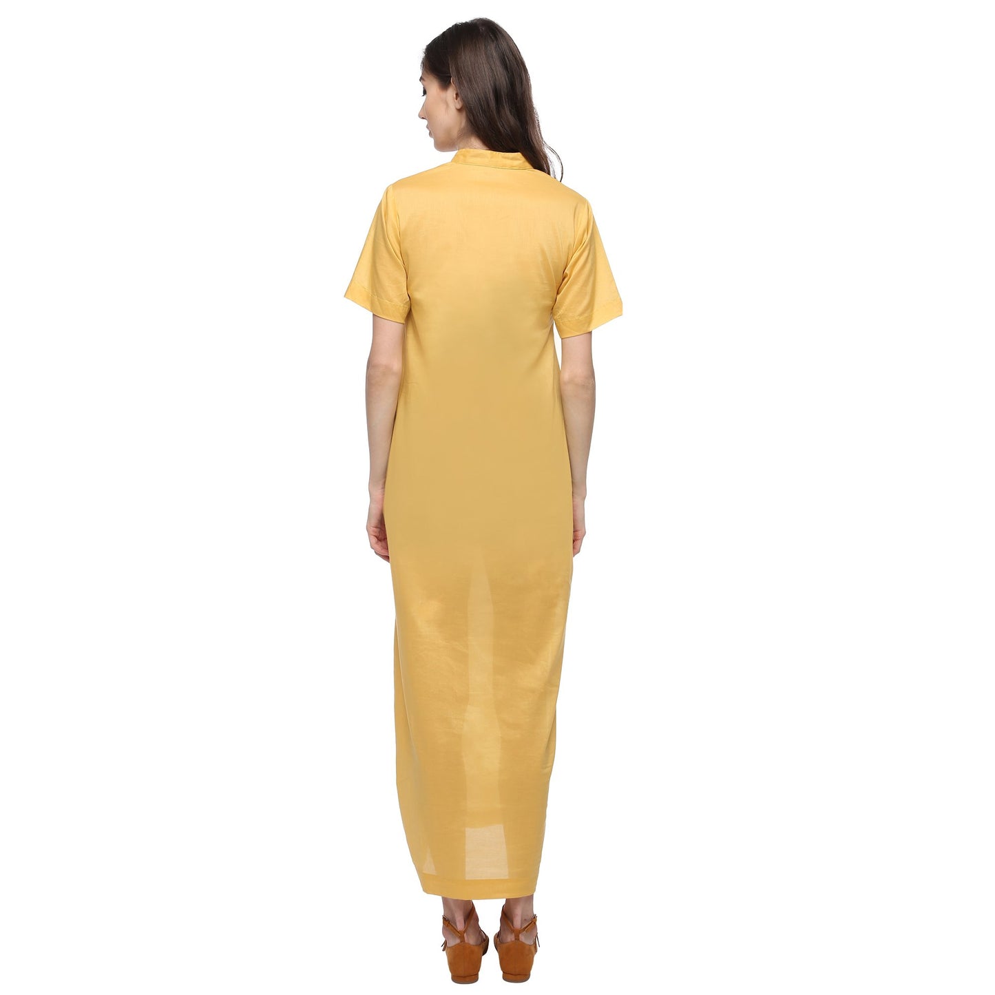 Yellow Kites Closed Cocoon Maxi Dress