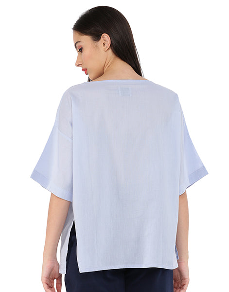 Sky Blue Square Sleeve Kaftan