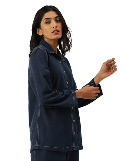 Dark Blue Khadi Jeans  Shirt