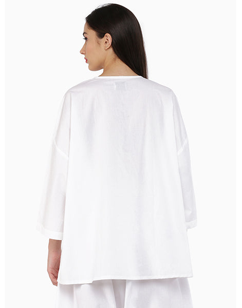 White Raglan kurta shirt