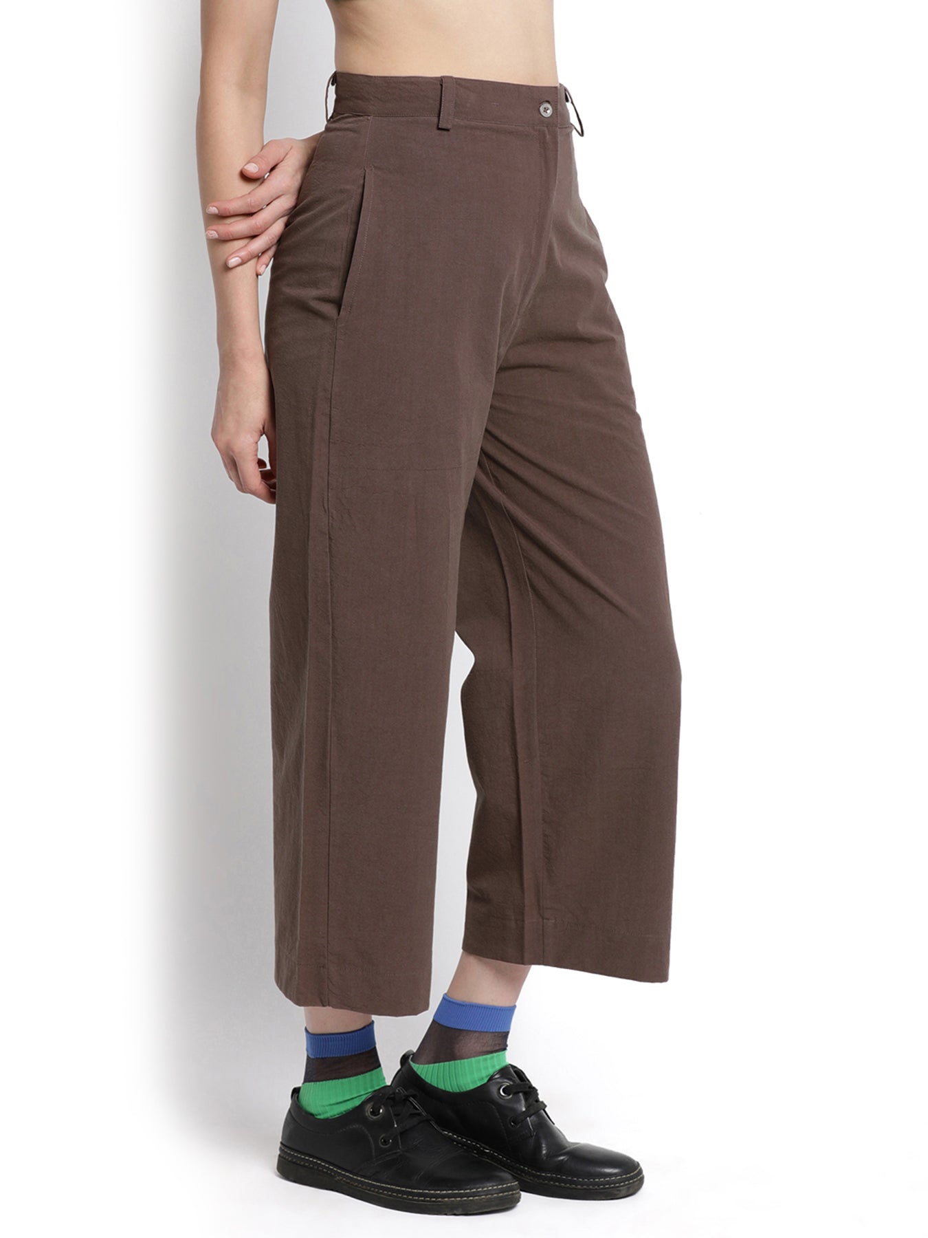 Tobacco Wide Cropped Pant