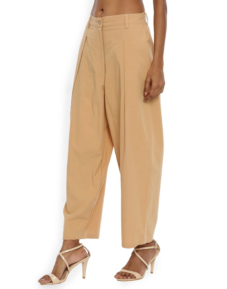 Beige Pleated Pant