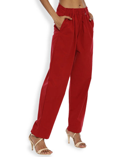 Maroon Front Gather Pant