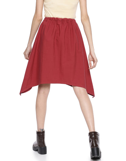 Cherry Asymmetric Skirt