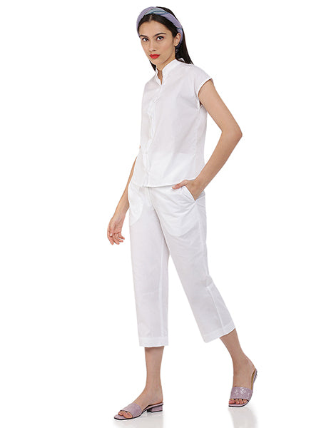 White Cropped Narrow pant