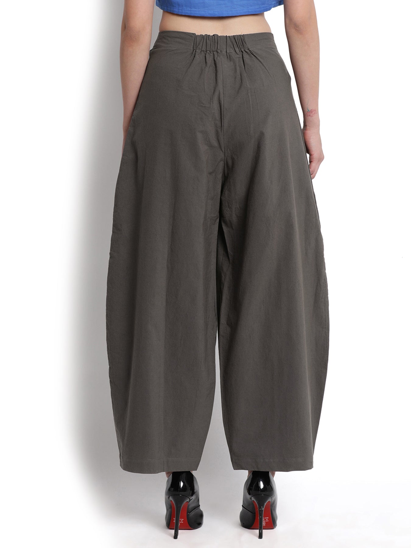 Dark Grey Fitted Cocoon Pant