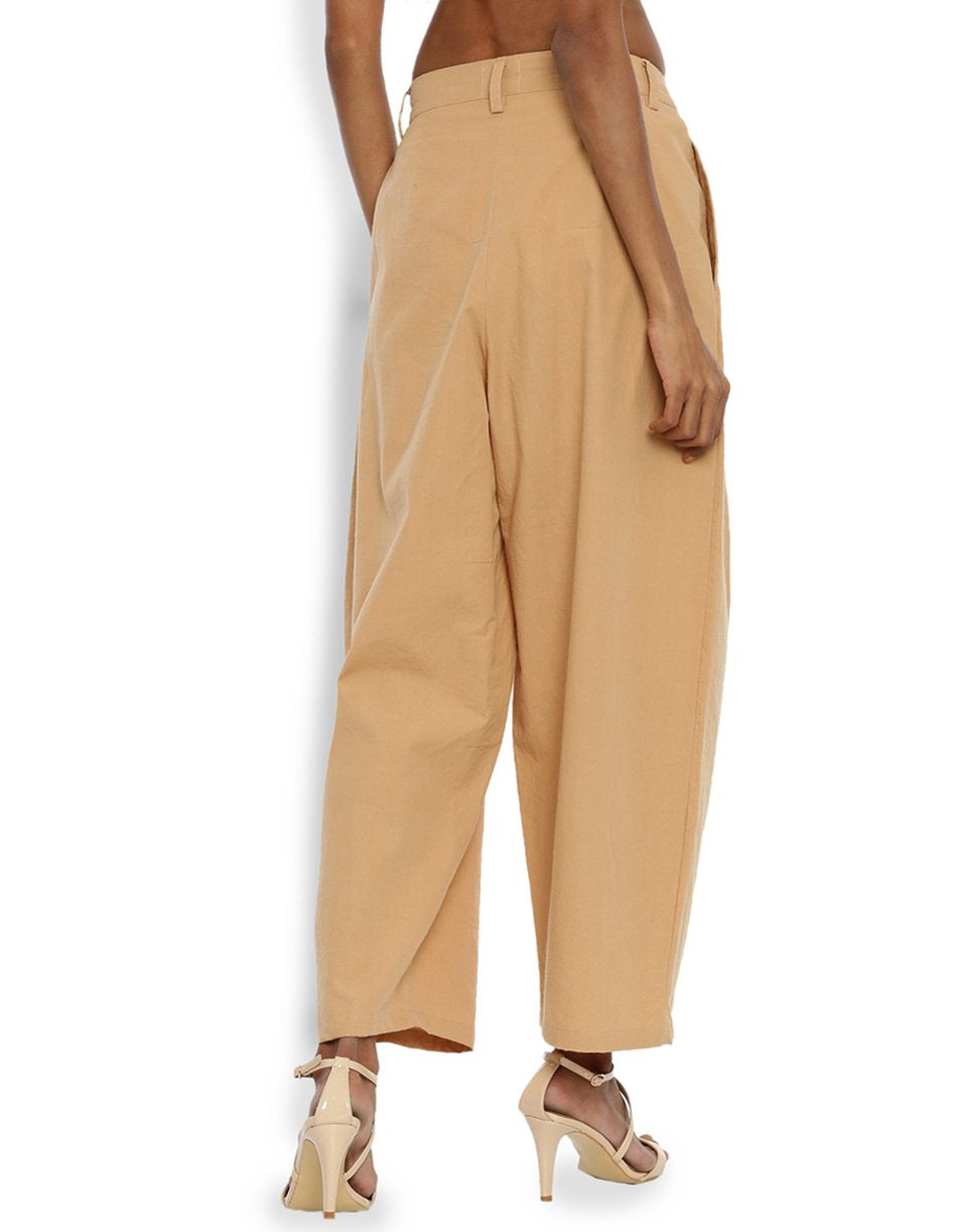 Beige Pleated Pant