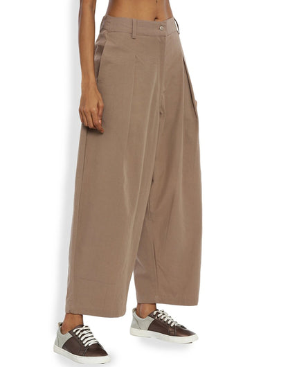 Brown Pleated Pant