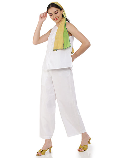 White Fitted Cocoon Pant