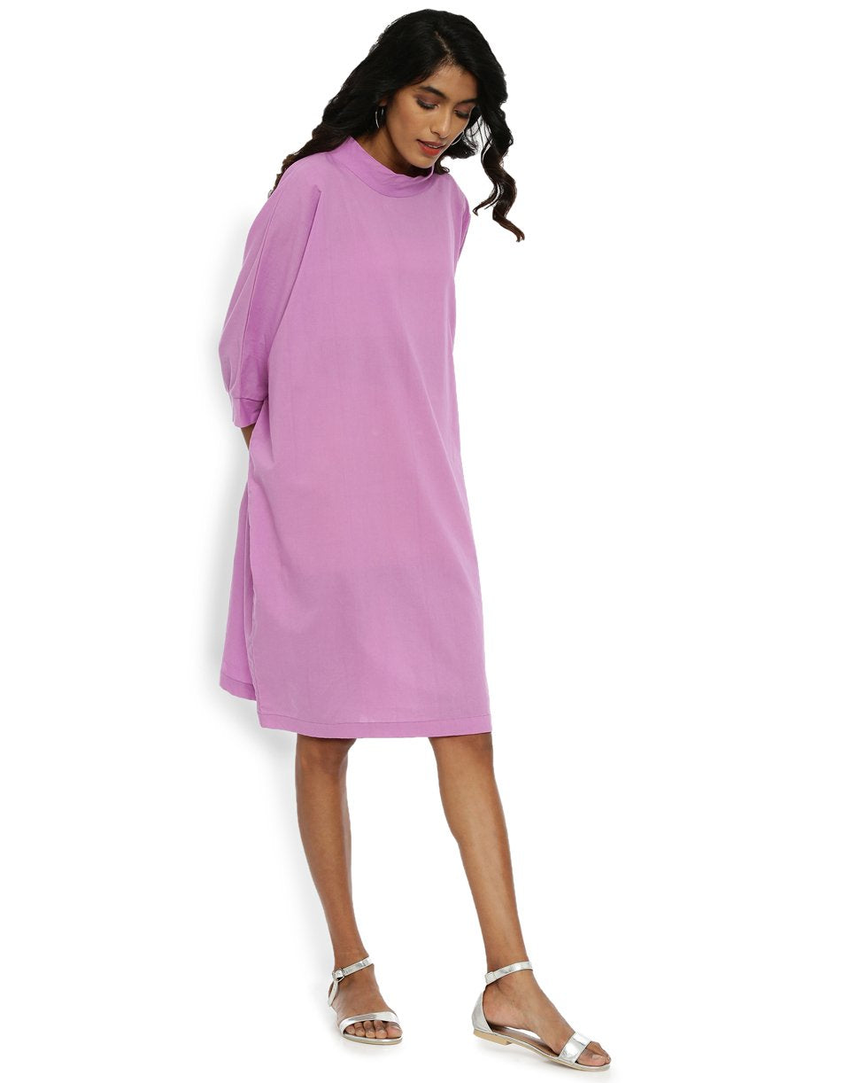 Lilac High Neck Dress