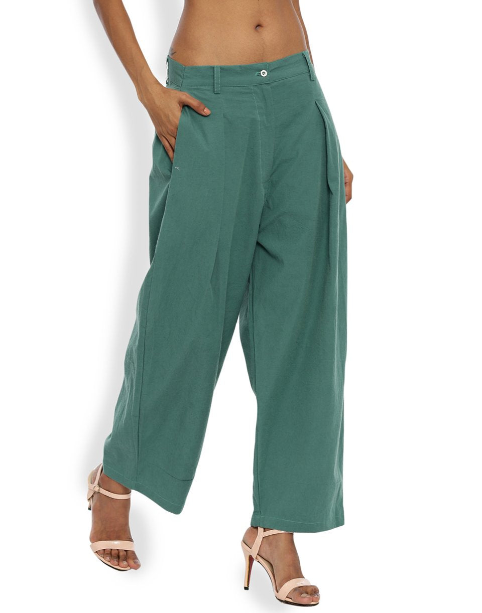 Slate Blue Pleated Pant