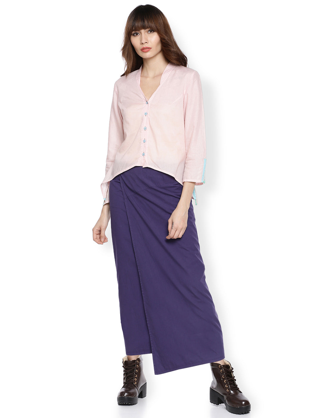 Grape Asymmetric Wrap Skirt