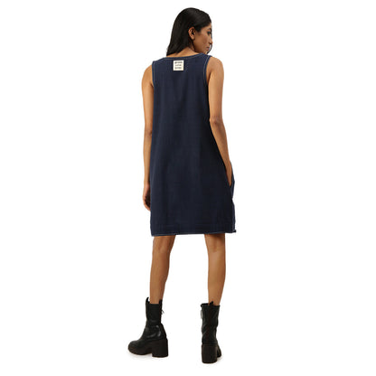 Dark Blue Khadi Jeans Shift Dress