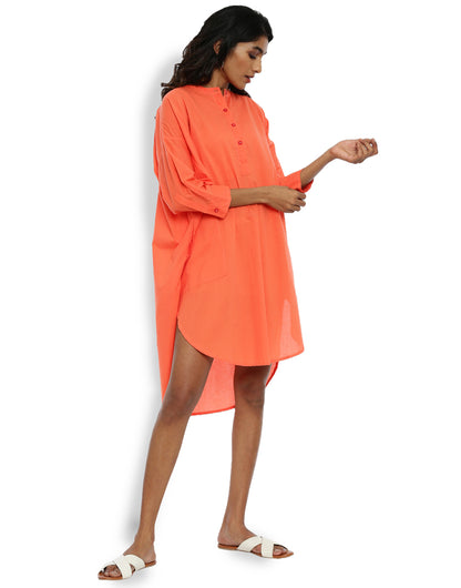 Orange Very Loose Round Shirt