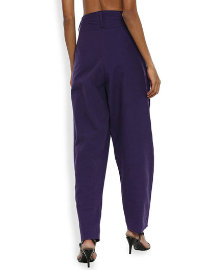 Purple Front Gather Pant