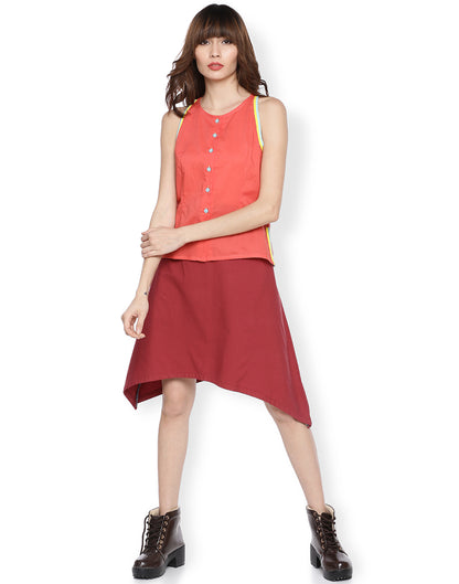 Cherry Asymmetric Skirt