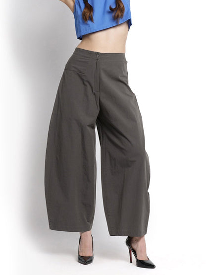 Dark Grey Fitted Cocoon Pant