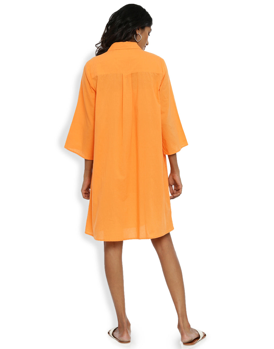 Tangerine Shirt Dress