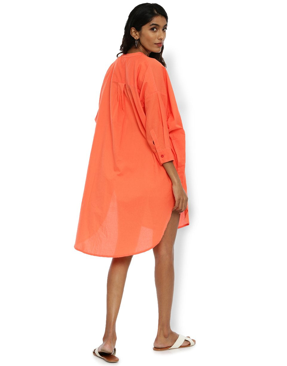 Orange Very Loose Round Shirt