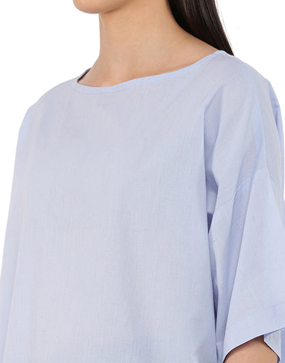 Sky Blue Square Sleeve Kaftan