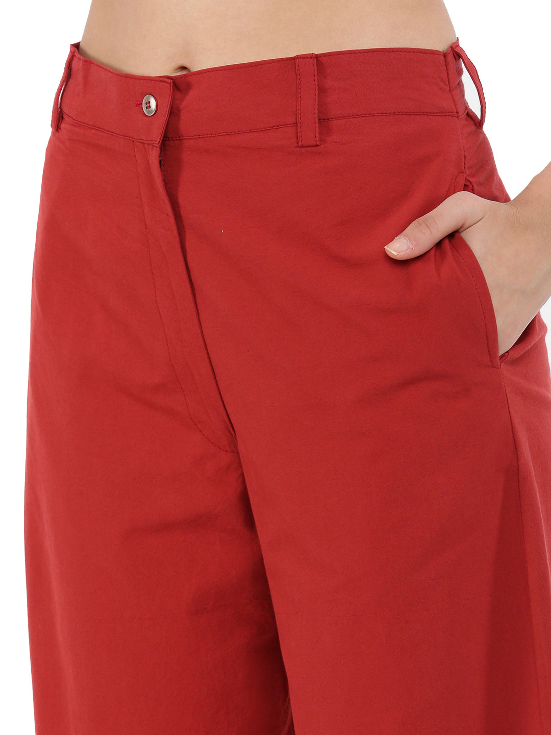 Maroon Wide cropped pant