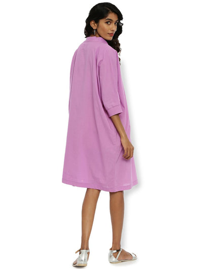 Lilac High Neck Dress