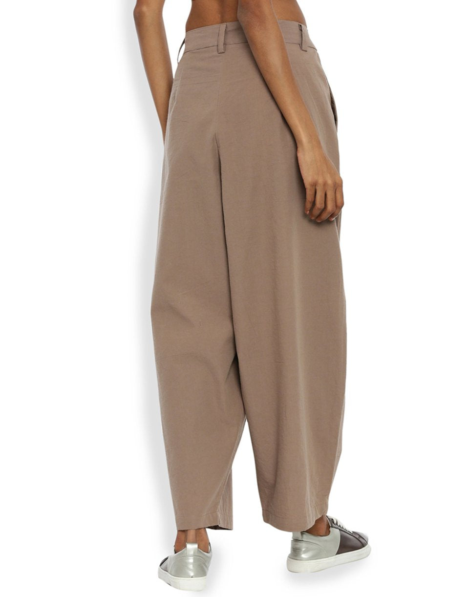 Brown Pleated Pant