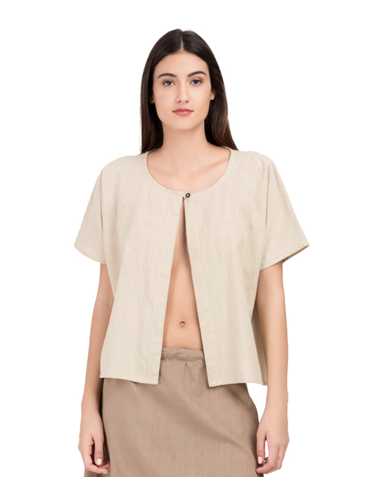 Cream Khadi Shrug