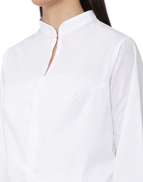 White Mandarin kurta Shirt