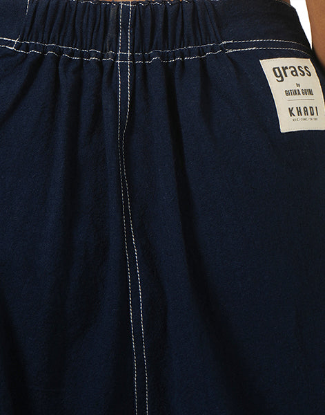 Dark Blue Fitted Cocoon Khadi Jeans