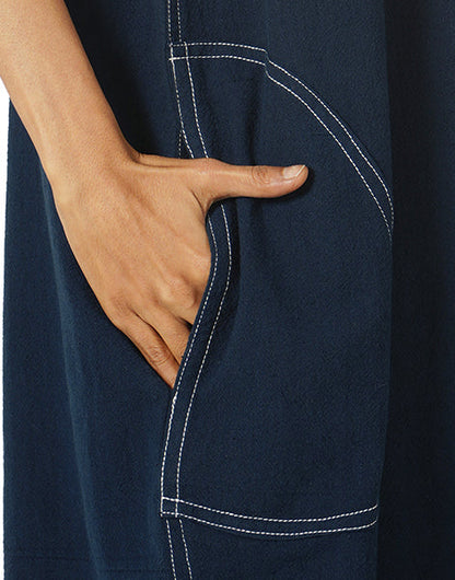 Dark Blue Khadi Jeans Cocoon Dress