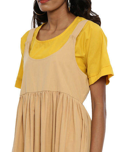 Sand Pinafore Dress