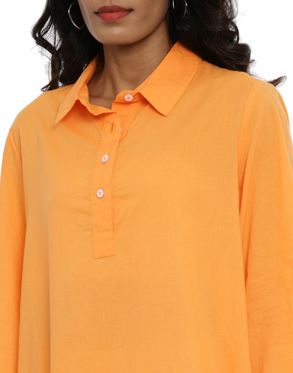 Tangerine Shirt Dress