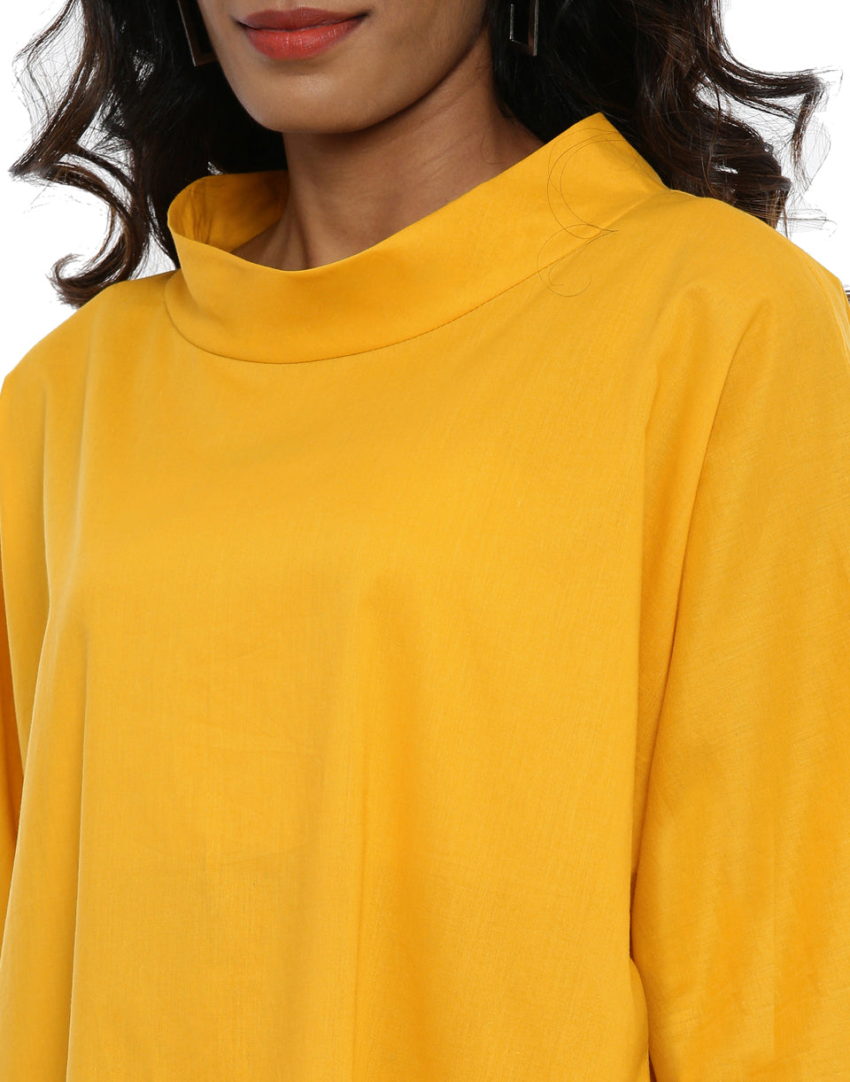 Golden Yellow High Neck Dress