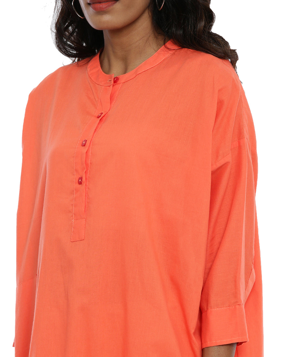 Orange Very Loose Round Shirt