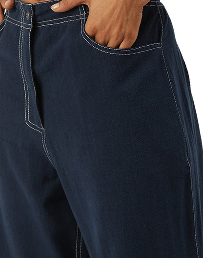 Dark Blue Boot Cut Khadi Jeans