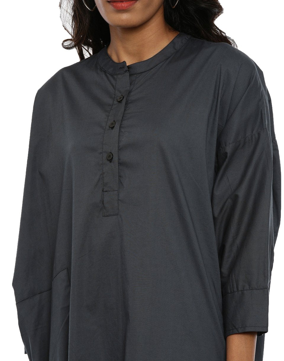 Dark Grey Very Loose Round Shirt